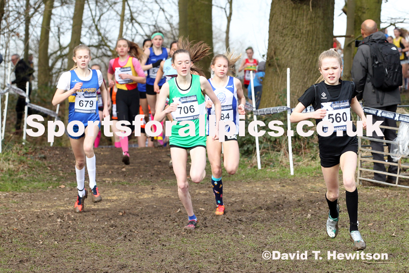 Girls under-13s, 2020 British Athletics Inter Counties Cross Country Champs., Prestwold Hall, Loughborough. Photo: David T. Hewitson/Sports for All Pics